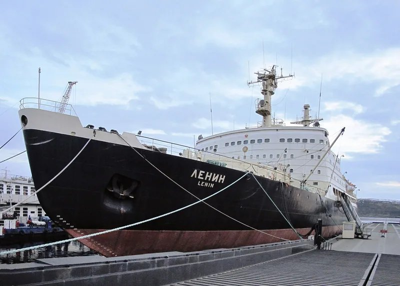 The nuclear icebreaker Lenin moored in Murmansk, May 2010