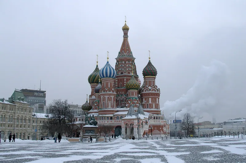 St Basil's Cathedral on Red Square in winter
