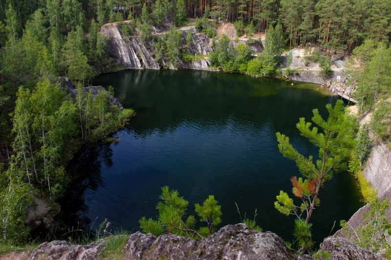 Talkov Kamen Lake in Bazhov Places Nature Park, August 2019