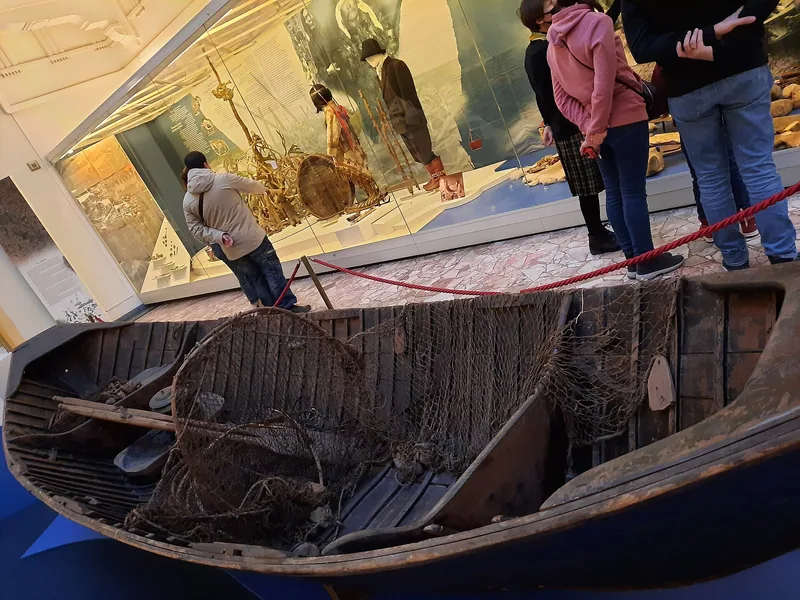 A Pomor karbas, the Pomors’ sea-going boat (museum display)
