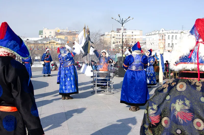 Празднование Сагаалгана (Цагаан Сар), февраль 2018 года